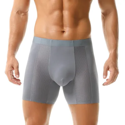 Men Fashion Simple Solid Color Traceless Four-Corner Breathable Mid-Waist Modal Fiber Underwear