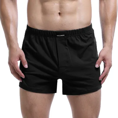 Men's Fashion Simple Solid Color Cotton Underwear Mid-Waist