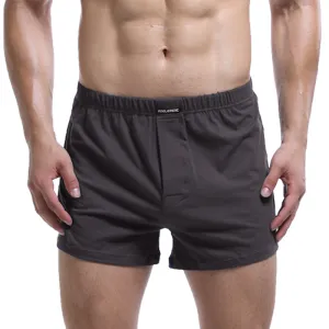 Men's Fashion Simple Solid Color Cotton Underwear Mid-Waist