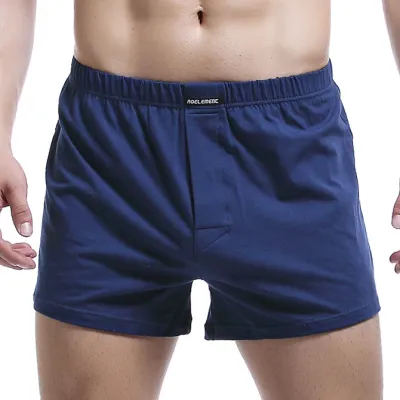 Men's Fashion Simple Solid Color Cotton Underwear Mid-Waist