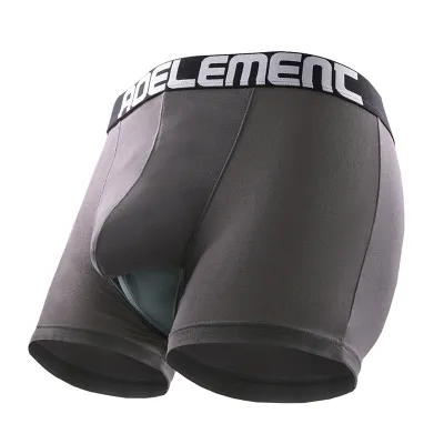Men Fashion Four-Corner Underwear Mid-Waist Solid Color Regenerated Cellulose Fiber