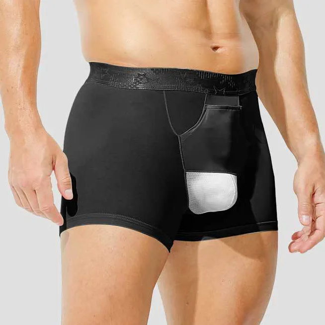 Men Fashion Four-Corner Underwear Mid-Waist Solid Color Regenerated Cellulose Fiber