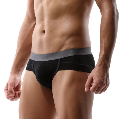 Men's Low Rise Solid Color Underwear with Regenerated Cellulose Fiber