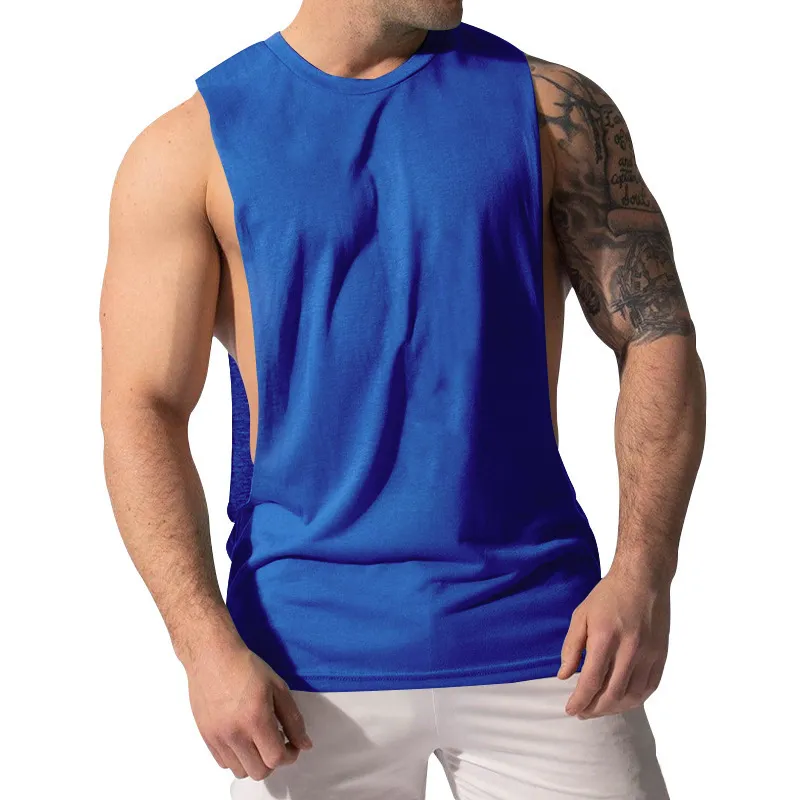 Men's Casual Solid Color Sleeveless Tank Top for Summer Exercise