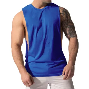 Men's Casual Solid Color Sleeveless Tank Top for Summer Exercise