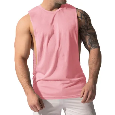Men's Casual Solid Color Sleeveless Tank Top for Summer Exercise