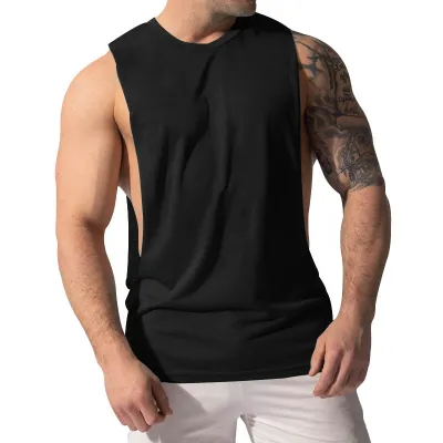 Men's Casual Solid Color Sleeveless Tank Top for Summer Exercise