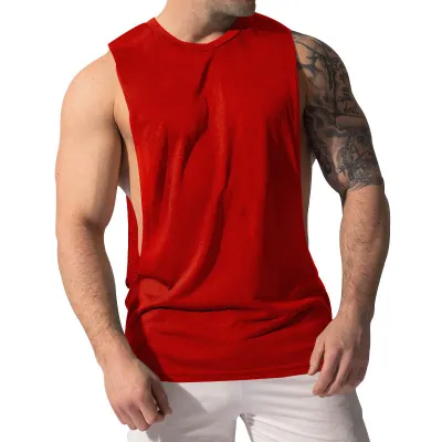 Men's Casual Solid Color Sleeveless Tank Top for Summer Exercise
