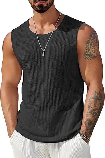 Men Fashion Casual Solid Color Sleeveless Breathable Tank Top