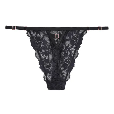 Women Fashion Sexy Solid Color Lace Adjustable Thin Thong