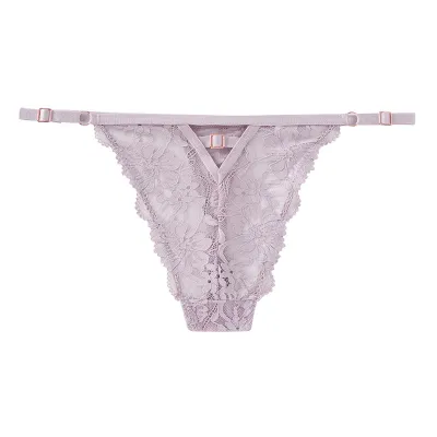 Women Fashion Sexy Solid Color Lace Adjustable Thin Thong
