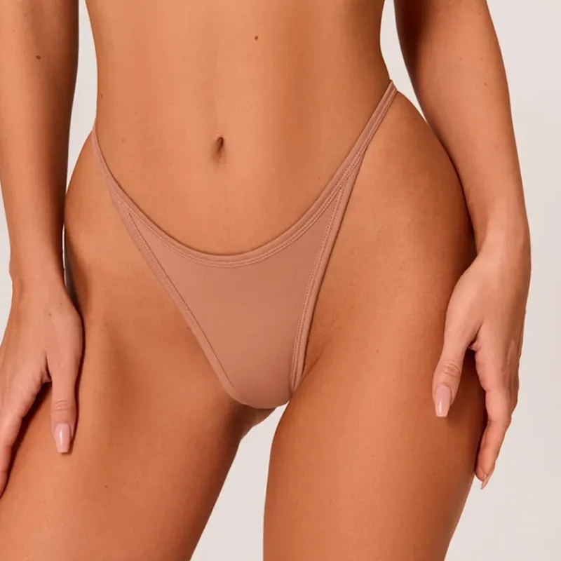 Women Fashion Sexy Simple Solid Color Seamless Thin Thong