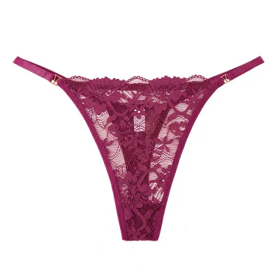 Women Fashion Sexy Solid Color Lace Adjustable Thin Thong