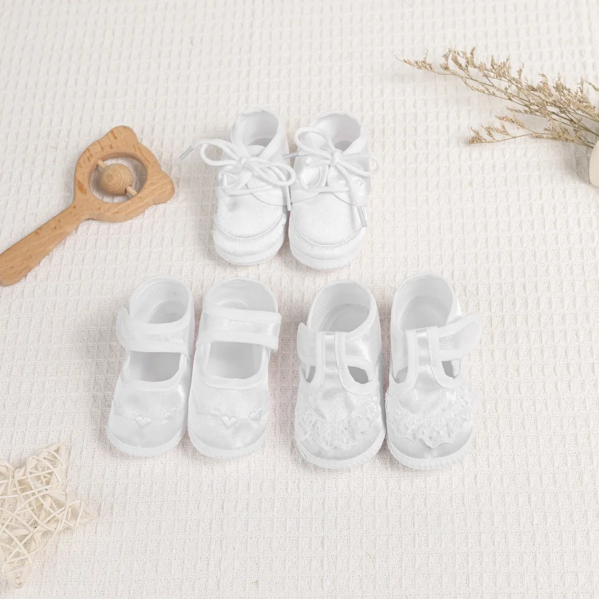 Kids Baby Girls Fashion Cute Solid Color Lace Soft Sole Toddler Shoes