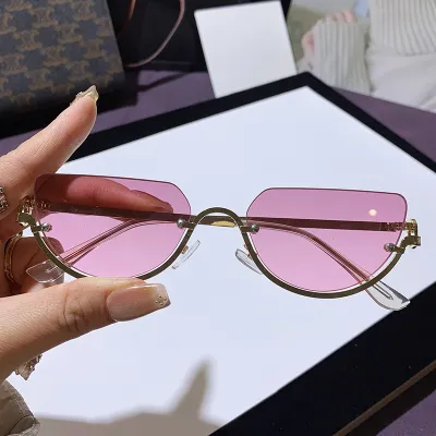 Women Fashion Retro Half Frame Cat's Eye Sunglasses