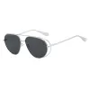 Silver Frame, Gray Lenses