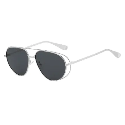 Women's Fashion Double Beam Pilot-Style Sunglasses TR Metal AC Lens