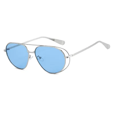 Women's Fashion Double Beam Pilot-Style Sunglasses TR Metal AC Lens