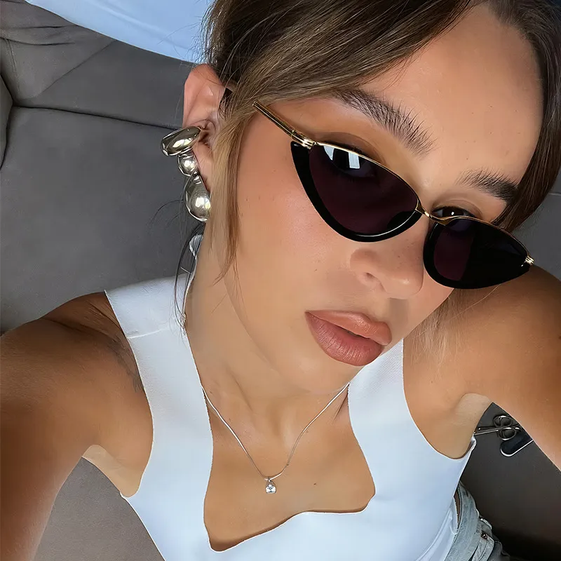 Women's Fashion Cat Eye Half-Frame Sunglasses