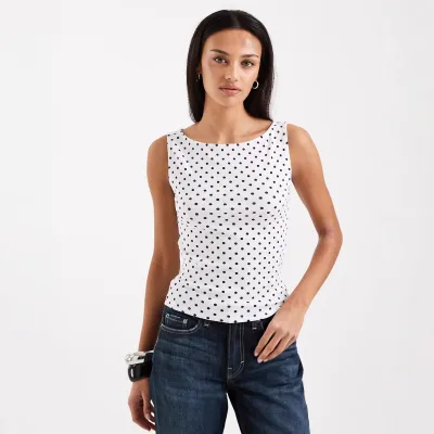 Women Fashion Casual Summer Polka Dot Print Tank Top