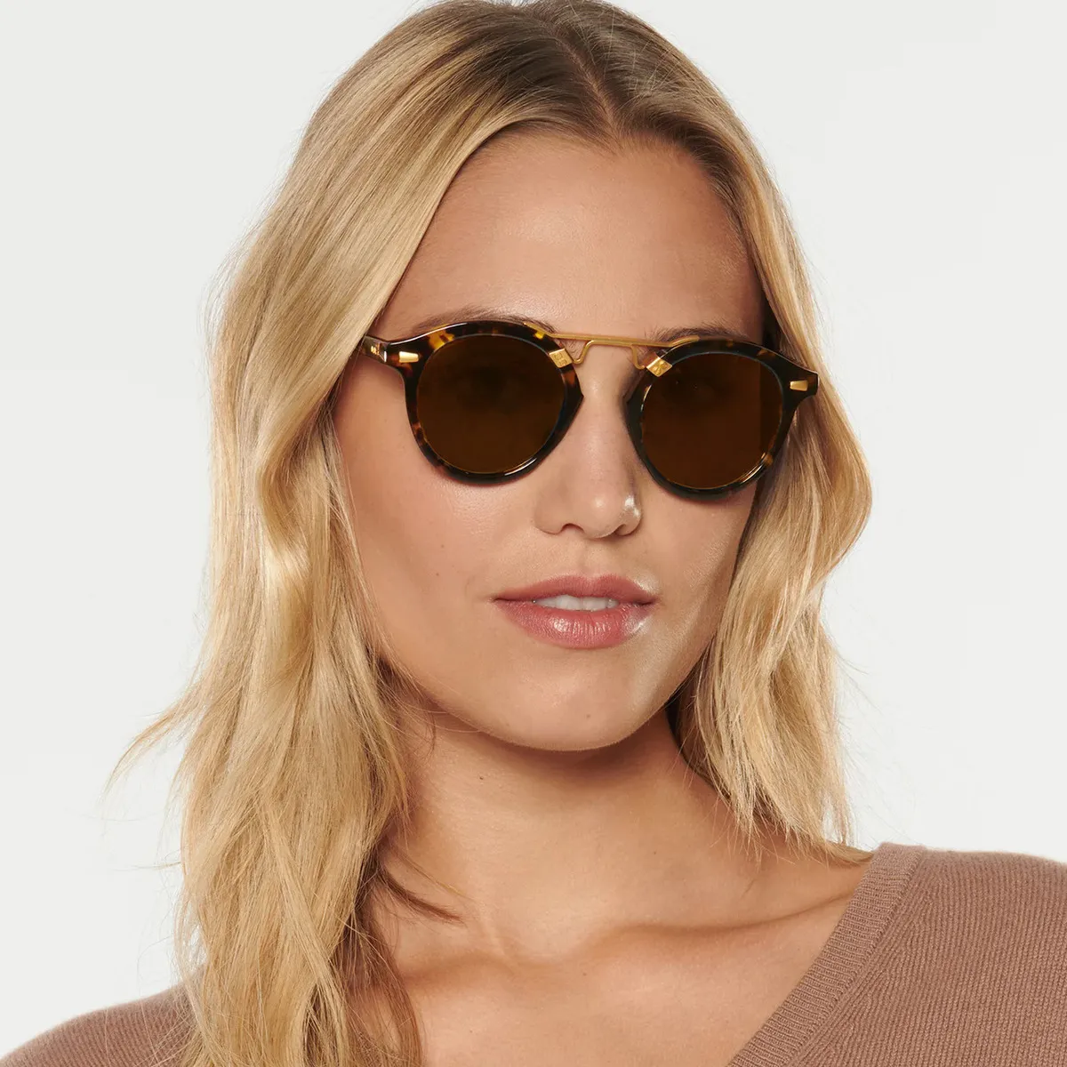 Women's Retro Round-Frame Sunglasses with PC Lens