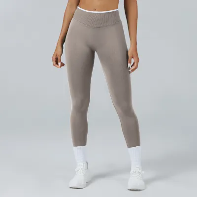 Women Fashion Casual Solid Color Seamless Abdominal Quick-Drying Yoga Sports Leggings