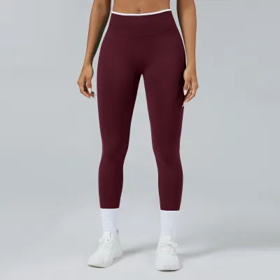 Women Fashion Casual Solid Color Seamless Abdominal Quick-Drying Yoga Sports Leggings