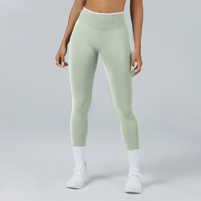 Women Fashion Casual Solid Color Seamless Abdominal Quick-Drying Yoga Sports Leggings