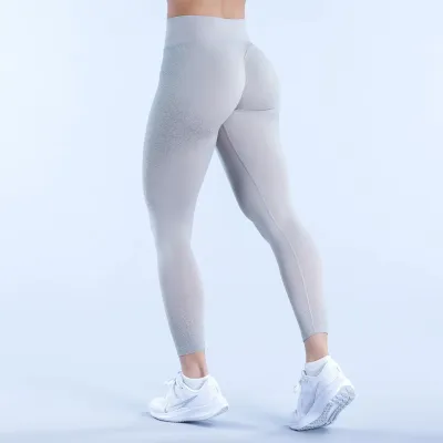Women Fashion Casual Solid Color Seamless High Waist Pleated Yoga Sports Leggings