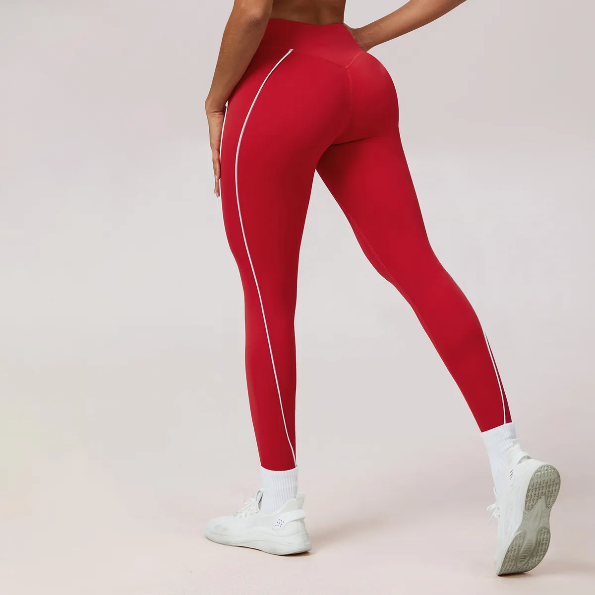 Woemn Fashion Casual Solid Color Tight High Waist Twisted Yoga Sports Leggngs
