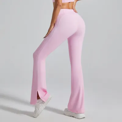women fashion casual solid color Split Yoga Sports leggings