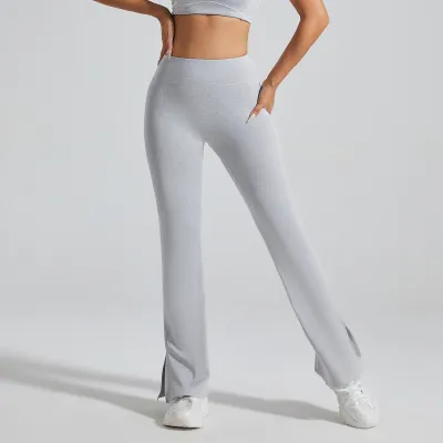 women fashion casual solid color Split Yoga Sports leggings