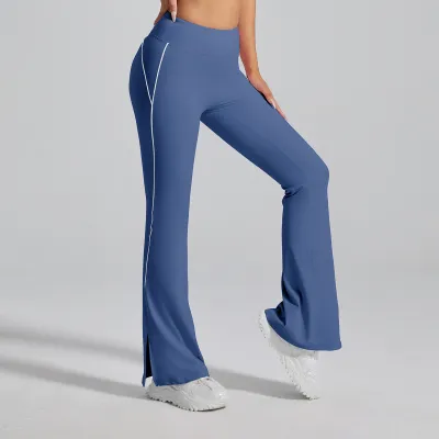 women fashion casual solid color Split Yoga Sports leggings