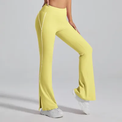 women fashion casual solid color Split Yoga Sports leggings