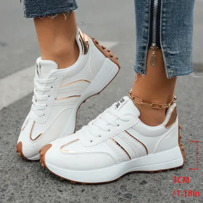 Women Fashion Casual Breathable Soft Sole Platform Chunky Sneakers Plus Size