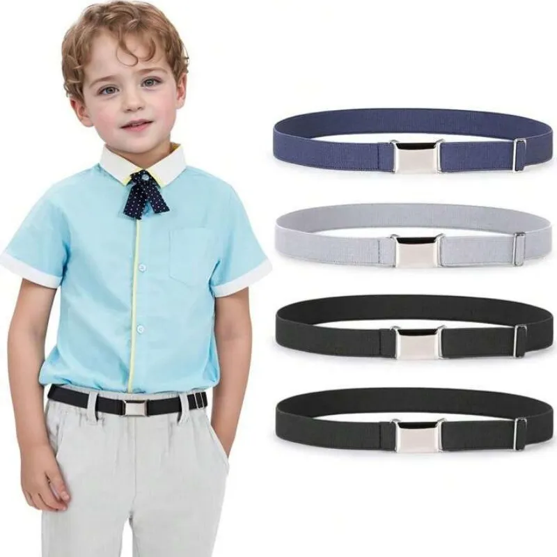 Kids Boys And Girls Fashion Casual Solid Color Elastic Adjustable Belt