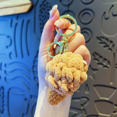 Women Fashion Creative Cute Plush Colorful Ice Cream Keychain