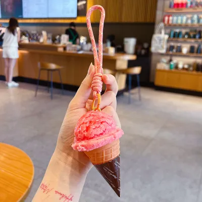 Fashion Creative Imitation Fruit Ice Cream Pendant Key Chain Plastic Keychain