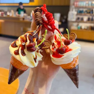 Fashion Creative Imitation Fruit Ice Cream Pendant Key Chain Plastic Keychain