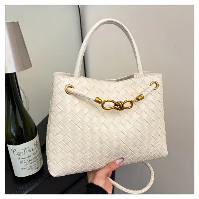Women Fashion Casual Solid Color Large Capacity PU Handbag Shoulder Crossbody Tote