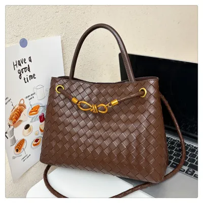 Women Fashion Casual Solid Color Large Capacity PU Handbag Shoulder Crossbody Tote