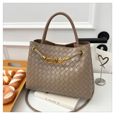 Women Fashion Casual Solid Color Large Capacity PU Handbag Shoulder Crossbody Tote