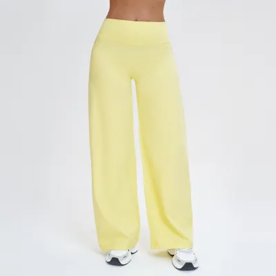 Women Fashion Casual Solid Color Loose Wide Leg Sports Pants