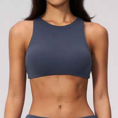Women Fashion Casual Summer Solid Color High Elastic Yoga Sports Backless Bra