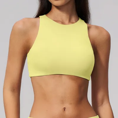 Women Fashion Casual Summer Solid Color High Elastic Yoga Sports Backless Bra