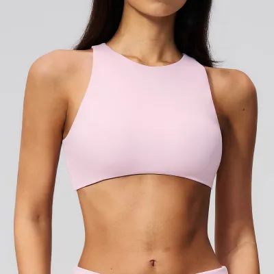 Women Fashion Casual Summer Solid Color High Elastic Yoga Sports Backless Bra