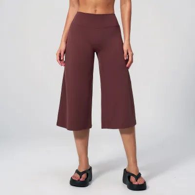Women Fashion Casual Summer Solid Color Loose High Waist Quick-Drying Sports Pants
