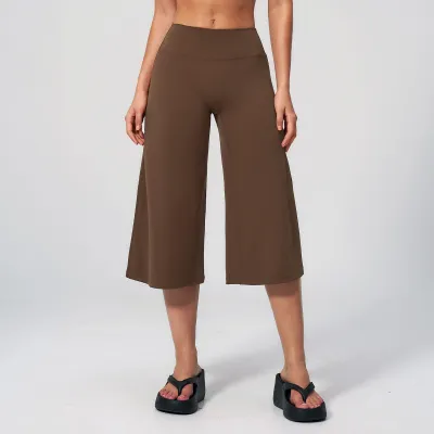 Women Fashion Casual Summer Solid Color Loose High Waist Quick-Drying Sports Pants