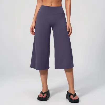 Women Fashion Casual Summer Solid Color Loose High Waist Quick-Drying Sports Pants