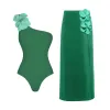 Green One-Shoulder Set